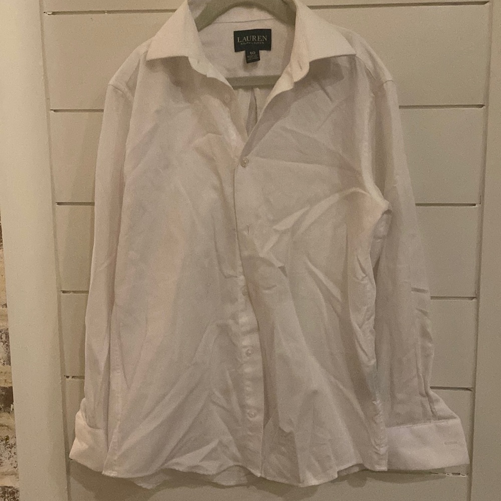 Boys Ralph Lauren White Dress Shirt Size 8